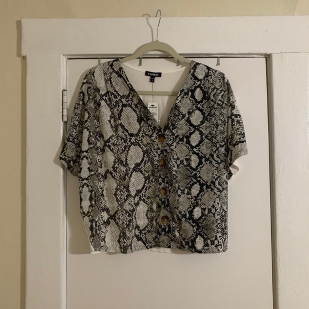 Express Snakeskin Button Front Dolman Sleeve‎ Sma… - image 2